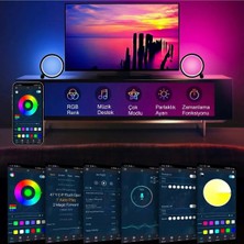 Etabel  Akıllı Rgb Müzik Ritim Gece Lambası 25 cm  Alüminyum  10 Inç Halka LED Işığı Masa Lamba