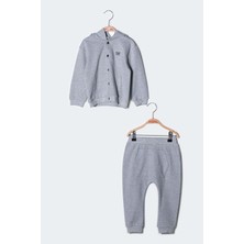 Erkek Bebek Kapüşonlu Hırka ve Pantolon Takım