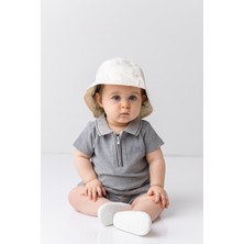 Erkek Bebek Polo Yaka T-Shirt ve Şort Ikili Takım - Gri