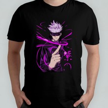 Pixxa Jujutsu Kaisen Satoru Gojo Unisex %100 Pamuklu Bisiklet Yaka T-Shirt Model 14