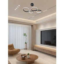 Ey Shop Modern Siyah Yılan Model 3 Renk (Beyaz / Sarı / Günışığı) LED Avize