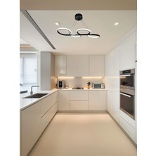 Ey Shop Modern Siyah Yılan Model 3 Renk (Beyaz / Sarı / Günışığı) LED Avize