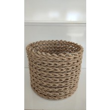 Halat Örgülü Dekoratif Saksılık 25 cm