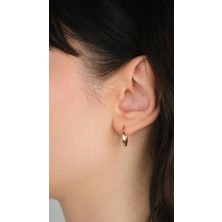 14 Ayar Altın Burgulu Klipsli Halka Küpe 909