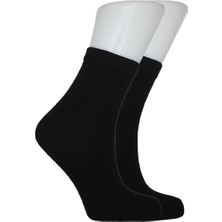 Unisex Yarım Konç Siyah Pamuklu Düz Çorap 3'lü Paket
