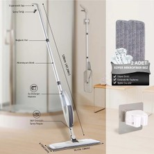 Etabel Sprey Mop Su Deterjan Hazneli 360 Derece Dönen Mikrofiber Bez Temizlik Seti