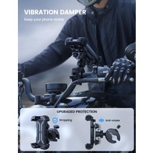 Lamicall Motosiklet Için Telefon Tutucu Çift Titresim Engelleyici ve Sarsinti Önleyici BCSP01