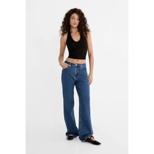 Kadın Siyah Halter Yaka Boyundan Geçmeli Crop ET252084
