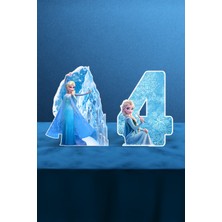Frozen Elsa Temalı 4 Yaş Doğum Günü Parti Seti Doğum Günü Konsepti - Maxi