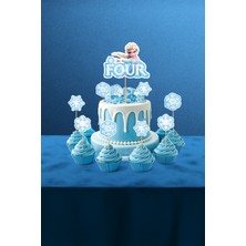 Frozen Elsa Temalı 4 Yaş Doğum Günü Parti Seti Doğum Günü Konsepti - Maxi