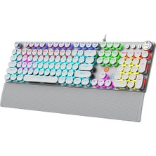 Lenovo Lecoo KG1102 USB Kablolu Makro Tuşlu RGB LED Aydınlatmalı Mekanik Gaming Q Metalik Klavye