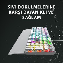 Lenovo Lecoo KG1102 USB Kablolu Makro Tuşlu RGB LED Aydınlatmalı Mekanik Gaming Q Metalik Klavye