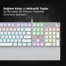 Lenovo Lecoo KG1102 USB Kablolu Makro Tuşlu RGB LED Aydınlatmalı Mekanik Gaming Q Metalik Klavye