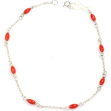 Nusret Takı 925 Ayar Gümüş Mercan ve Sonsuzluk Halhal