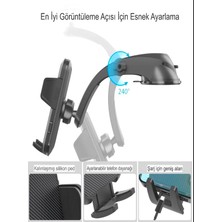 Deanb Ayna ve Torpido Montajlı Hidrolik Kanatlar 360° Dönebilen Başlık Vantuzlu Araç Içi Telefon Tutucu