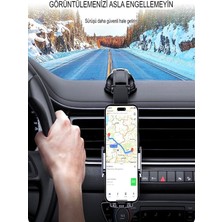 Deanb Ayna ve Torpido Montajlı Hidrolik Kanatlar 360° Dönebilen Başlık Vantuzlu Araç Içi Telefon Tutucu