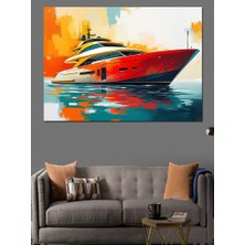Renkli Lüks Yat Dekoratif Kanvas - Mdf Ahşap Tablo