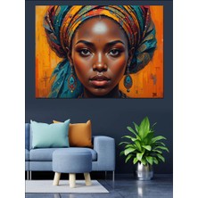 Etnik Desenli Güçlü Kadın Dekoratif Kanvas - Mdf Ahşap Tablo