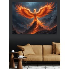 Alevlerden Doğan Anka Kuşu Dekoratif Kanvas - Mdf Ahşap Tablo