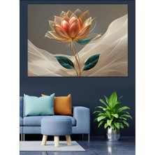 Lotus Çiçeği Dingin Stil Dekoratif Kanvas - Mdf Ahşap Tablo