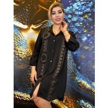 Tunik,versace,erkek Yaka,düğmeli,krep Kumaş,günlük,taşli Işlemeli,yüksek Kalite,