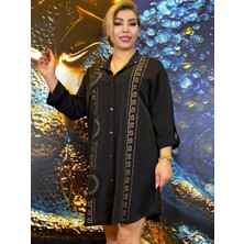 Tunik,versace,erkek Yaka,düğmeli,krep Kumaş,günlük,taşli Işlemeli,yüksek Kalite,