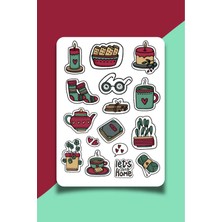 Hygge Stili Kış Temalı Sticker Seti | Bullet Journal Sticker | Defter | Çıkartma | Scrapbook