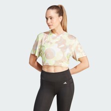adidas Train Essentials Aop Floral Print Crop Tişört