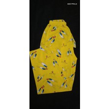 Sarı Kumaş Üzerinde Kuş Desenli Pijama Altı