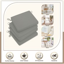 Monolisse Canvas 6'lı Kurşun Sıvı Geçirmez Leke Tutmaz Fermuarlı Bağcıklı Sandalye Minderi 40 x 40 cm