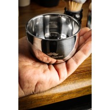Pasha Shaving Avuç Içi Çelik Tıraş Kasesi, Çift Katmanlı Dayanıklı Seyahat Boy , 8cm x 6cm Boyutlarda Mükemmel Dizayn