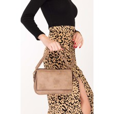 Gondol Kadın Çift Bölmeli El ve Omuz Çantası ALD.1153 - Taba - Tek Ebat