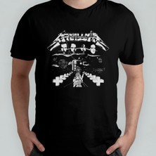 Pixxa Metallica Unisex %100 Pamuklu Bisiklet Yaka T-Shirt Model 3