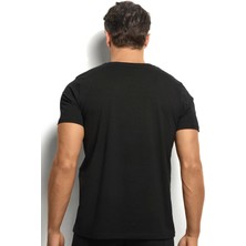 Karvon Bisiklet Yaka T-Shirt Siyah Renk Erkek Tişört