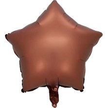 18 Inç Çikolata Kahve Renk Yıldız Şekilli Folyo Balon