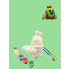 Vitrin XL Brawl Stars Spike Karakteri 3D Figür Boyama Seti