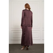 Misswhence Cupro Etek Tunik  Takım 37008 Kahverengi