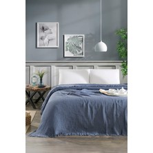 Naturosa Florin Çift Kişilik 4 Kat Müslin Pike/yatak Örtüsü Lacivert 200 x 220