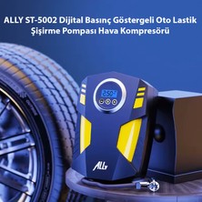 Ally ST-5002 Dijital Basınç Göstergeli Oto Lastik Şişirme Pompası Hava Kompresörü