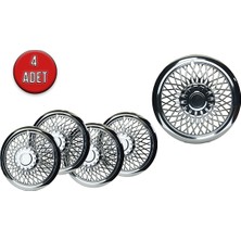 Jant Kapağı Kırılmaz Telli 13" Abs Krom Paslanmaz 4'lü (Takım Olarak)