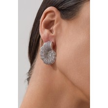 Deniz Kabartısı Amonit Silver Küpe