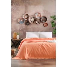 Naturosa Florin Çift Kişilik 4 Kat Müslin Pike/yatak Örtüsü Turuncu 200 x 220
