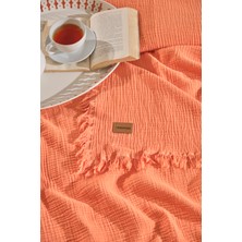 Naturosa Florin Çift Kişilik 4 Kat Müslin Pike/yatak Örtüsü Turuncu 200 x 220