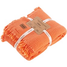 Naturosa Florin Çift Kişilik 4 Kat Müslin Pike/yatak Örtüsü Turuncu 200 x 220