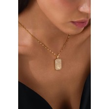 Zodiac Burç Gold Çelik Oğlak Burcu  Kolye