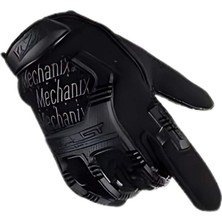 Single Sword Mechanix Tam Parmak Taktik Eldiven, Darbe Emici İş Eldiveni, Dokunmatik Özellikli Motosiklet&Spor Eldiveni, Unisex  - SİYAH-M