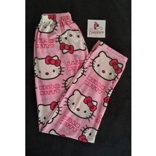 Bukadınca Pembe Kumaş Üzerinde Hello Kitty Desenli Pijama Altı