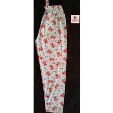 Bukadınca Açık Mavi Ayıcıklı ve Kalp Desenli Pijama Altı Açık Mint Yeşili