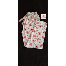 Bukadınca Açık Mavi Ayıcıklı ve Kalp Desenli Pijama Altı Açık Mint Yeşili