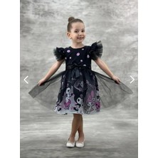 Kuromi Elbise - Kız Çocuk Kuromi Baskılı Elbise- Doğum Günü Elbisesi 0904